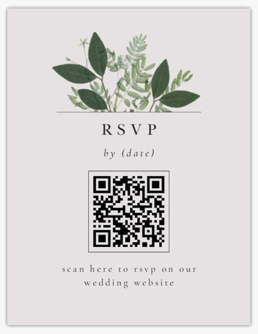 Design Preview for QR Code Wedding RSVP Cards Templates, 5.5" x 4" Flat