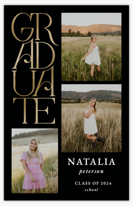 Design Preview for Graduation Invitations & Announcements Templates, 4.6” x 7.2” Flat