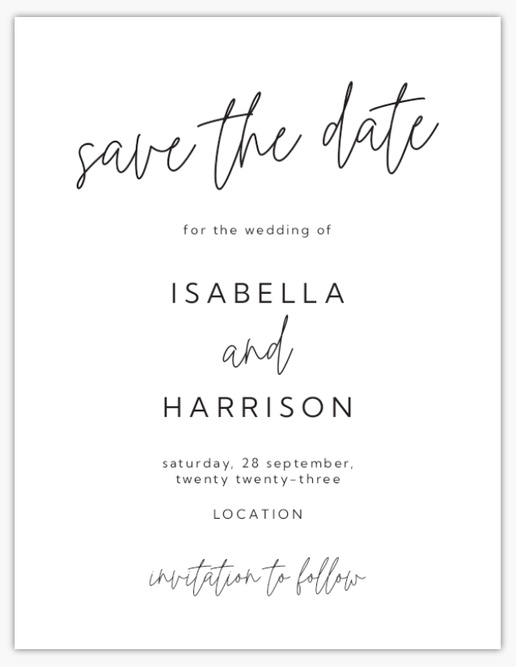 Design Preview for Design Gallery: Minimal Save The Date Cards, 13.9 x 10.7 cm