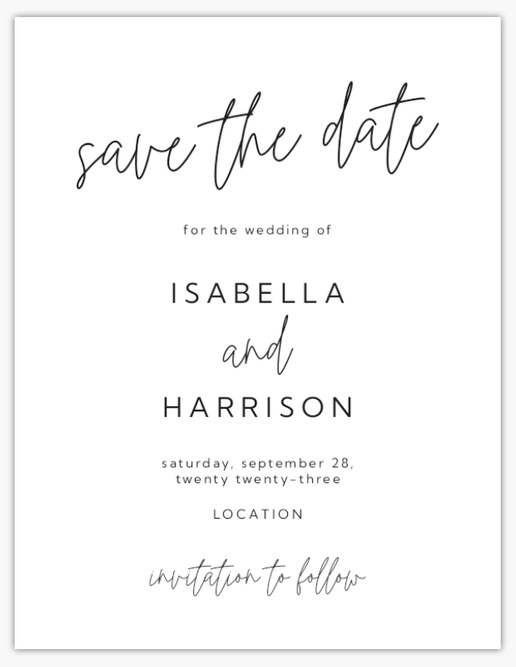 Design Preview for Typographical Save the Date Cards Templates, 5.5" x 4"
