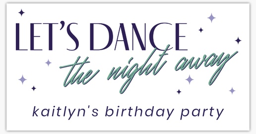 A disco dance birthday purple blue design for Adult Birthday