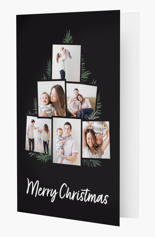 A photo tree christmas black gray design for Theme with 6 uploads