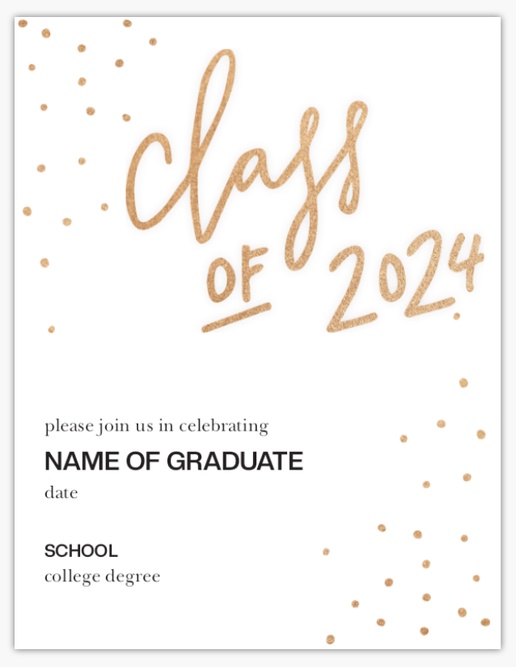 A grad graduation announcement white brown design for Graduation Announcements