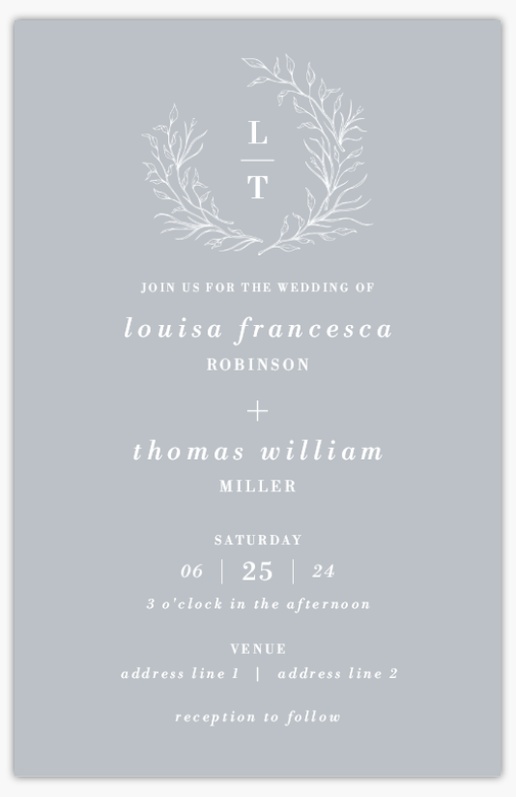 Design Preview for Design Gallery: Monograms Wedding Invitations, Flat 21.6 x 13.9 cm