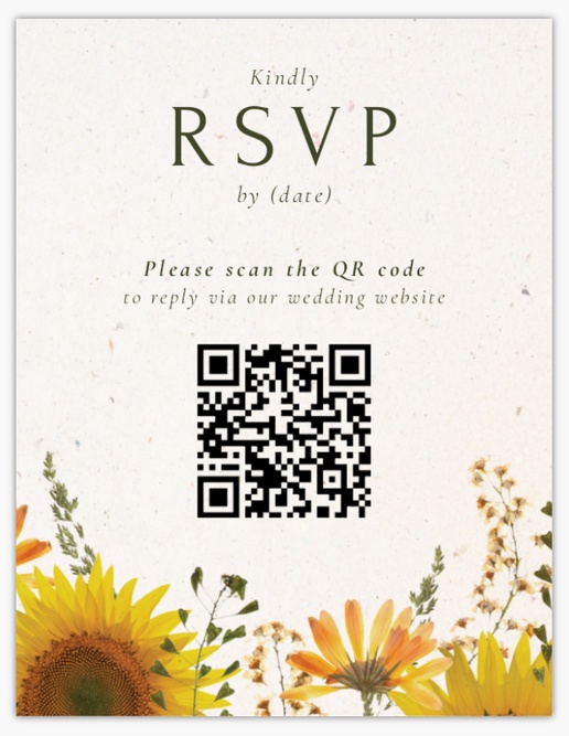 A pressed florals rsvp gray yellow design for QR Code