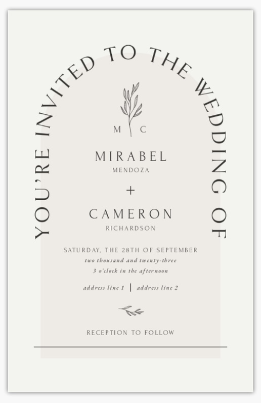 Design Preview for Design Gallery: Minimal Wedding Invitations, Flat 18.2 x 11.7 cm