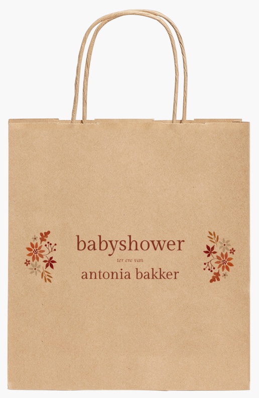 Voorvertoning ontwerp voor Ontwerpgalerij: Baby Kraftpapieren tassen, 190 x 80 x 210 mm