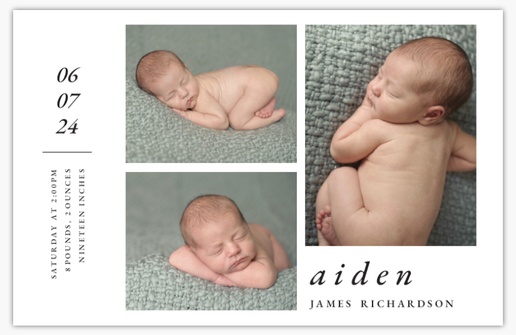 Design Preview for Design Gallery: Birth Announcements Invitations & Announcements, 4.6” x 7.2” Flat