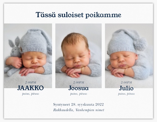Mallin esikatselu Mallivalikoima: Valokuvakollaasi Vauvakortti, 13,9 x 10,7 cm