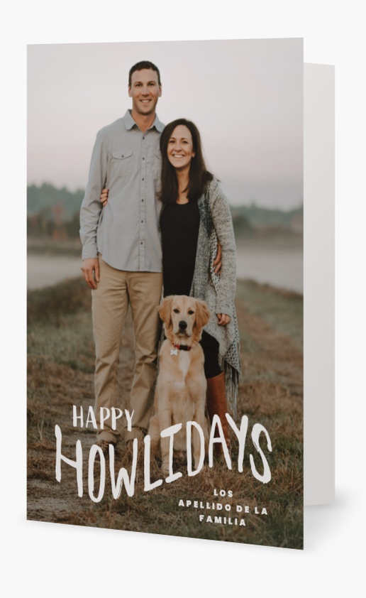 Un humor de mascotas tarjeta de vacaciones de perro diseño crema para Moderno y sencillo con 1 imágenes