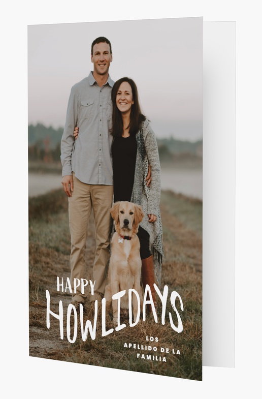 Un humor de mascotas tarjeta de vacaciones de perro diseño blanco para Moderno y sencillo con 1 imágenes