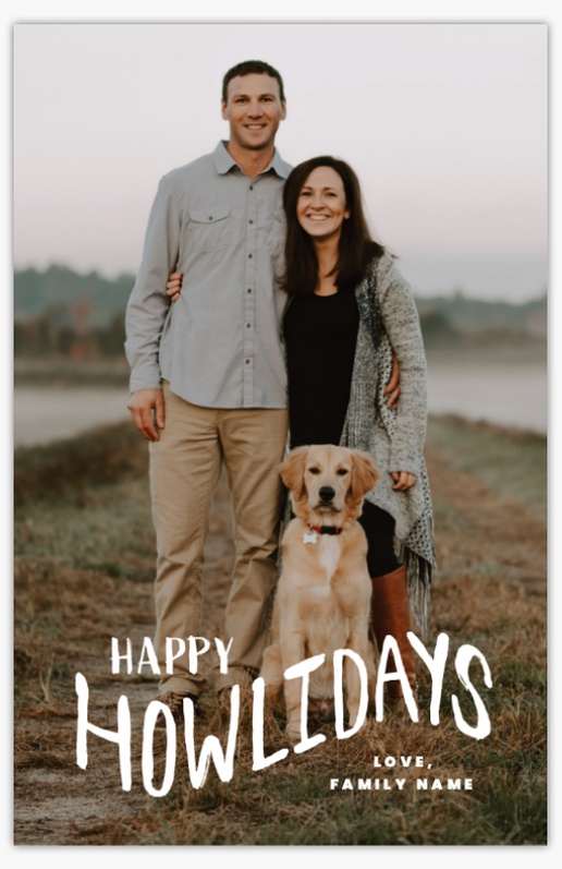 Design Preview for Pets Christmas Cards Templates, Folded 4.6" x 7.2" 