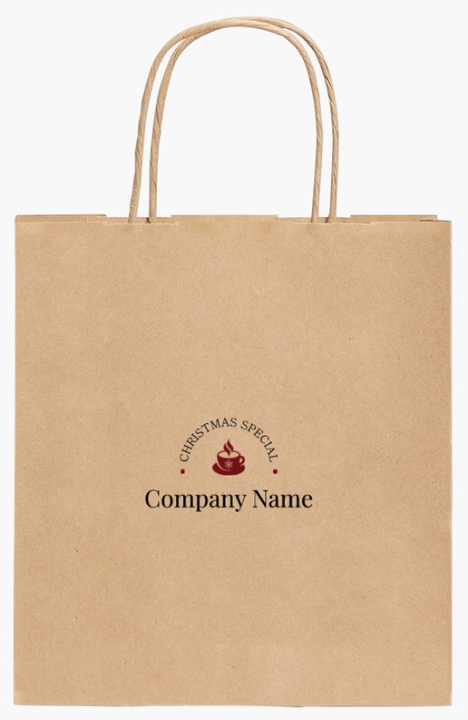Design Preview for Design Gallery: Coffee Shops Standard Kraft Paper Bags, 19 x 8 x 21 cm