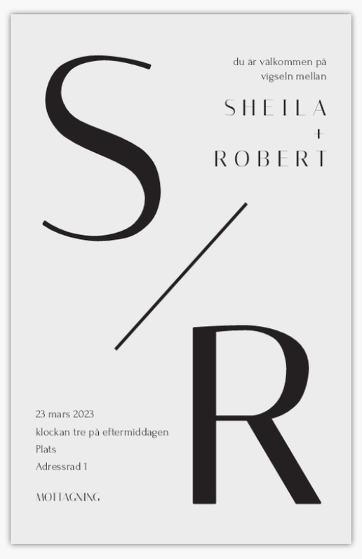 Förhandsgranskning av design för Designgalleri: Modernt Bröllopsinbjudningar, Enkelt 18.2 x 11.7 cm