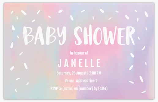Design Preview for Baby Shower Invitations, 18.2 x 11.7 cm