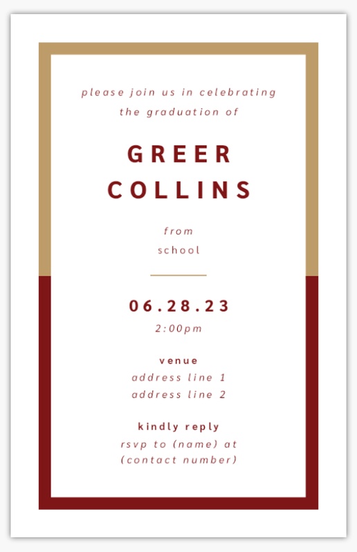 A graduation party modern brown red design for Occasion