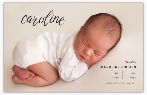 A birth announcement minimal gray black design for Modern & Simple with 1 uploads