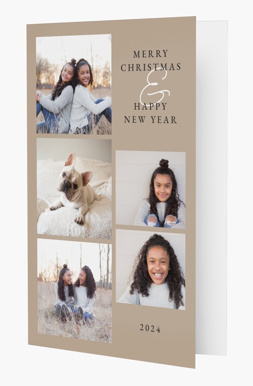 A multiphoto new2023 brown gray design for New Year with 5 uploads