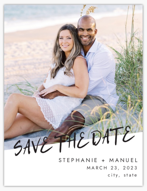 A large names save the date white gray design for Theme with 1 uploads