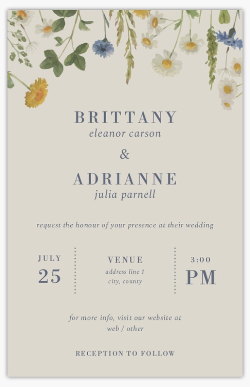 Design Preview for Design Gallery: Floral Wedding Invitations, Flat 18.2 x 11.7 cm