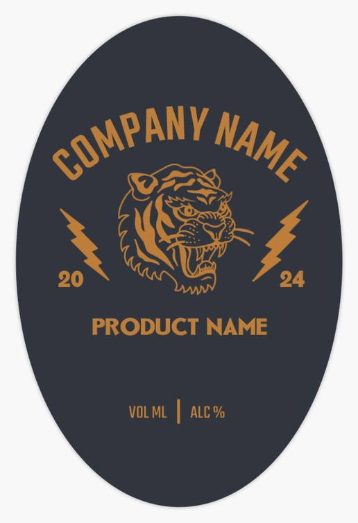 Design Preview for Design Gallery: Retro & Vintage Beer Labels, Oval 7.5 x 5 cm Vertical