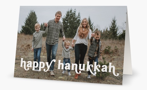 A full bleed photo hanukkah celebration cream design for Hanukkah with 1 uploads