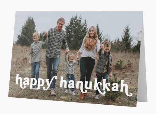 A full bleed photo hanukkah celebration white design for Hanukkah with 1 uploads