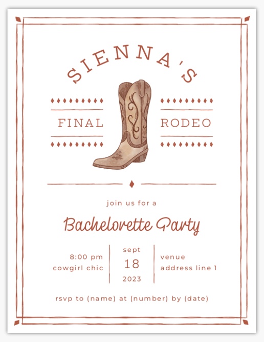 Design Preview for Bachelor & Bachelorette Party Invitations, 5.5" x 4" Flat