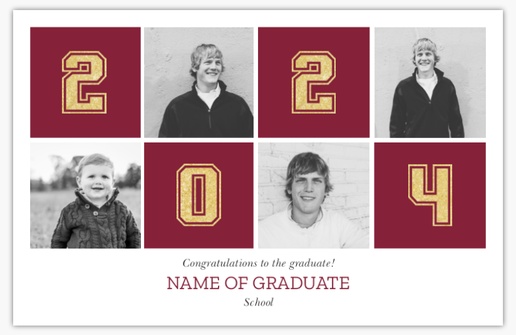 A commencement 2020 red brown design for Graduation with 4 uploads