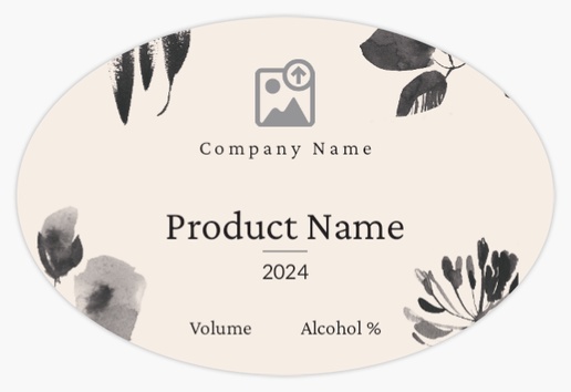 Design Preview for Design Gallery: Florals & Greenery Beer Labels, Oval 7.5 x 5 cm Horizontal