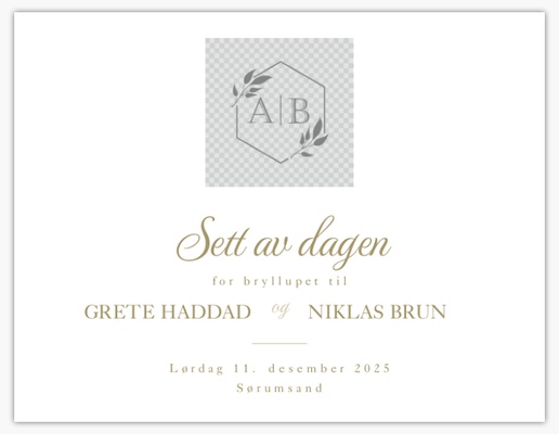 Forhåndsvisning av design for Designgalleri: Monogrammer Sett av dagen-kort, 14 x 10,1 cm