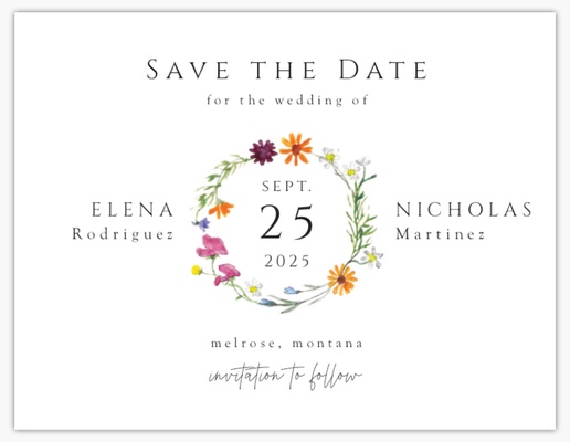 A wildflowers save the date gray brown design for Floral