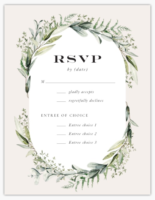 Design Preview for Wedding RSVP Cards, 5.5" x 4" Flat