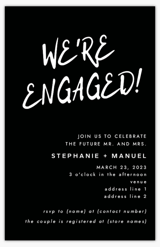 Design Preview for Engagement Party Invitations & Announcements Templates, 4.6” x 7.2” Flat