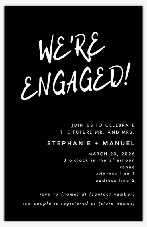 Design Preview for Engagement Party Invitations & Announcements, 4.6” x 7.2” Flat