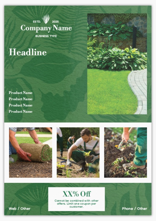 Design Preview for Design Gallery: Landscaping & Gardening Postcards, A5 (148 x 210 mm)
