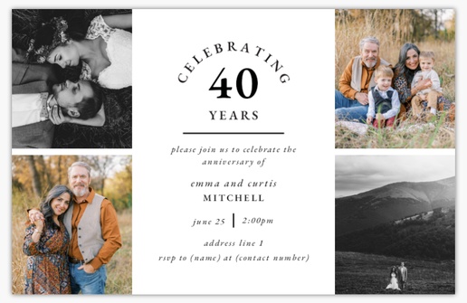 A simple anniversary celebration white gray design for Traditional & Classic with 4 uploads
