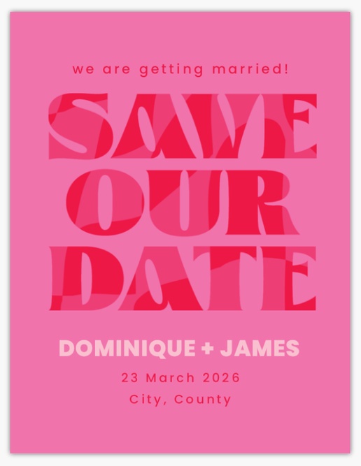 Design Preview for Design Gallery: Typographical Save The Date Cards, 13.9 x 10.7 cm