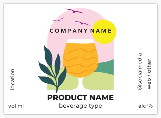 Design Preview for Design Gallery: Minimal Beer Labels, Rectangle 7.4 x 5.3 cm (A8) Horizontal