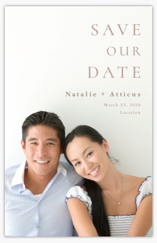 Design Preview for Minimal Save the Date Cards Templates, 4.6" x 7.2"