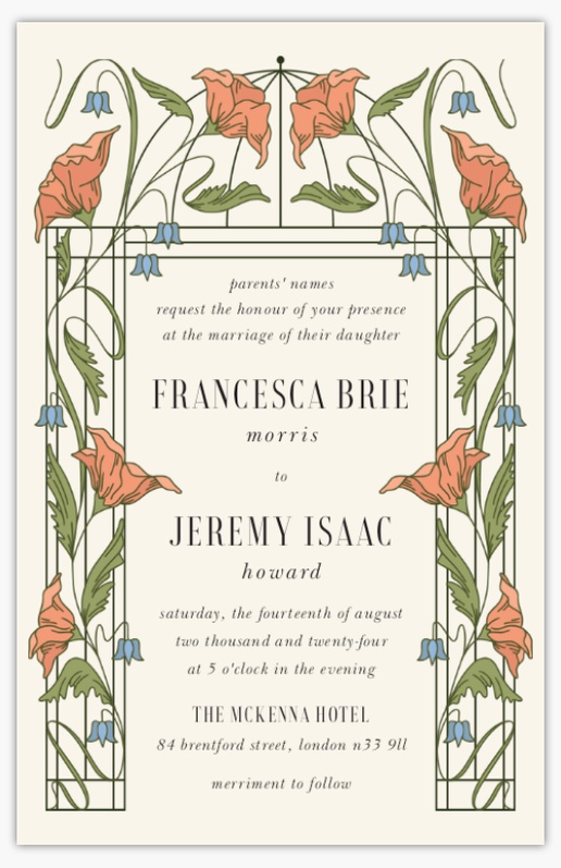 Design Preview for Design Gallery: Spring Wedding Invitations, Flat 18.2 x 11.7 cm