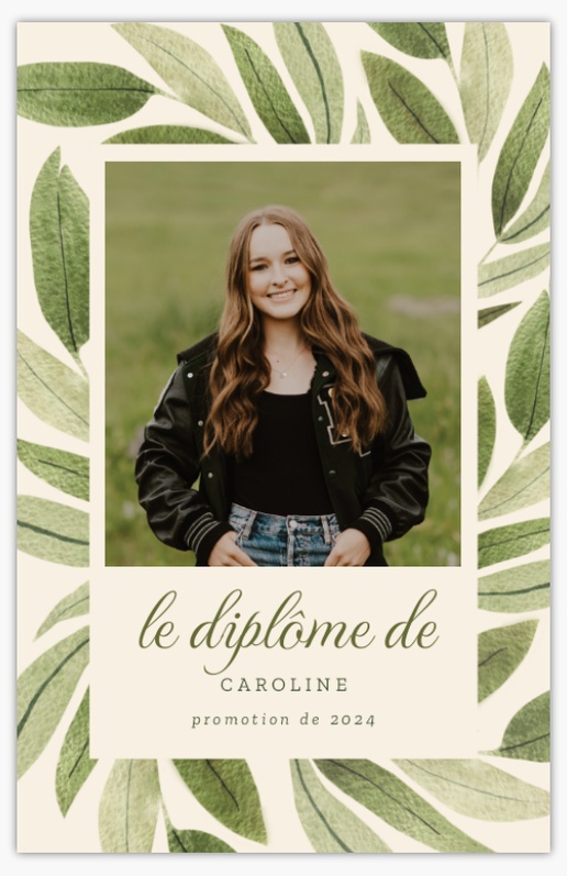 Aperçu du graphisme pour Galerie de modèles : Faire-part et invitations, Remise de diplôme, 4,6 x 7,2 po Non pliées