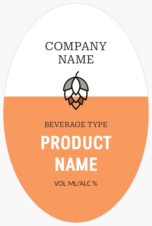 Design Preview for Design Gallery: Minimal Beer Labels, Oval 15 x 10 cm Vertical