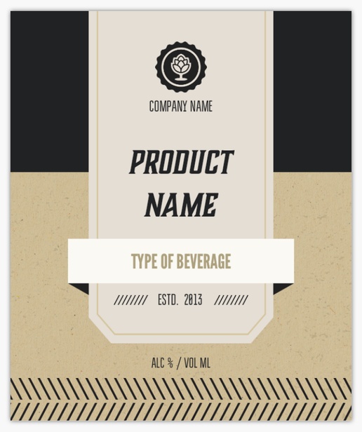 Design Preview for Design Gallery: Modern & Simple Beer Labels, Rectangle 12 x 10 cm Vertical