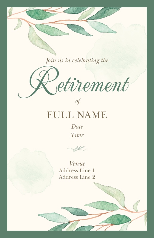A watercolor party white gray design for Retirement
