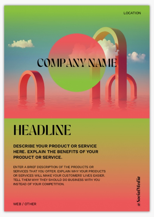 Design Preview for Design Gallery: Web Design & Hosting Postcards, A5