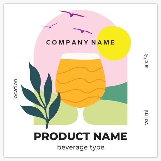 Design Preview for Design Gallery: Minimal Beer Labels, Square 7.5 x 7.5 cm Horizontal