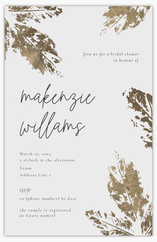 Design Preview for Bridal Shower Invitations & Announcements, 4.6” x 7.2” Flat
