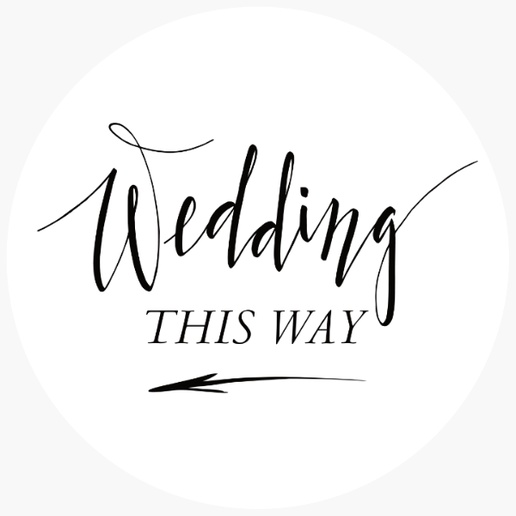 A wedding this way arrow white gray design for Modern & Simple