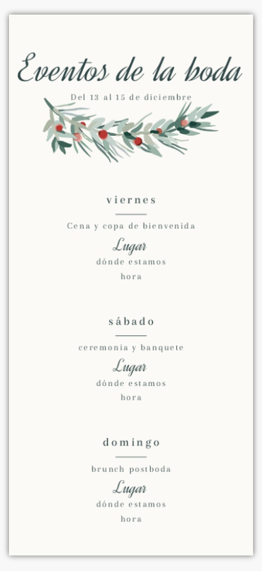 Vista previa del diseño de Programas de boda, 21 x 9,5 cm